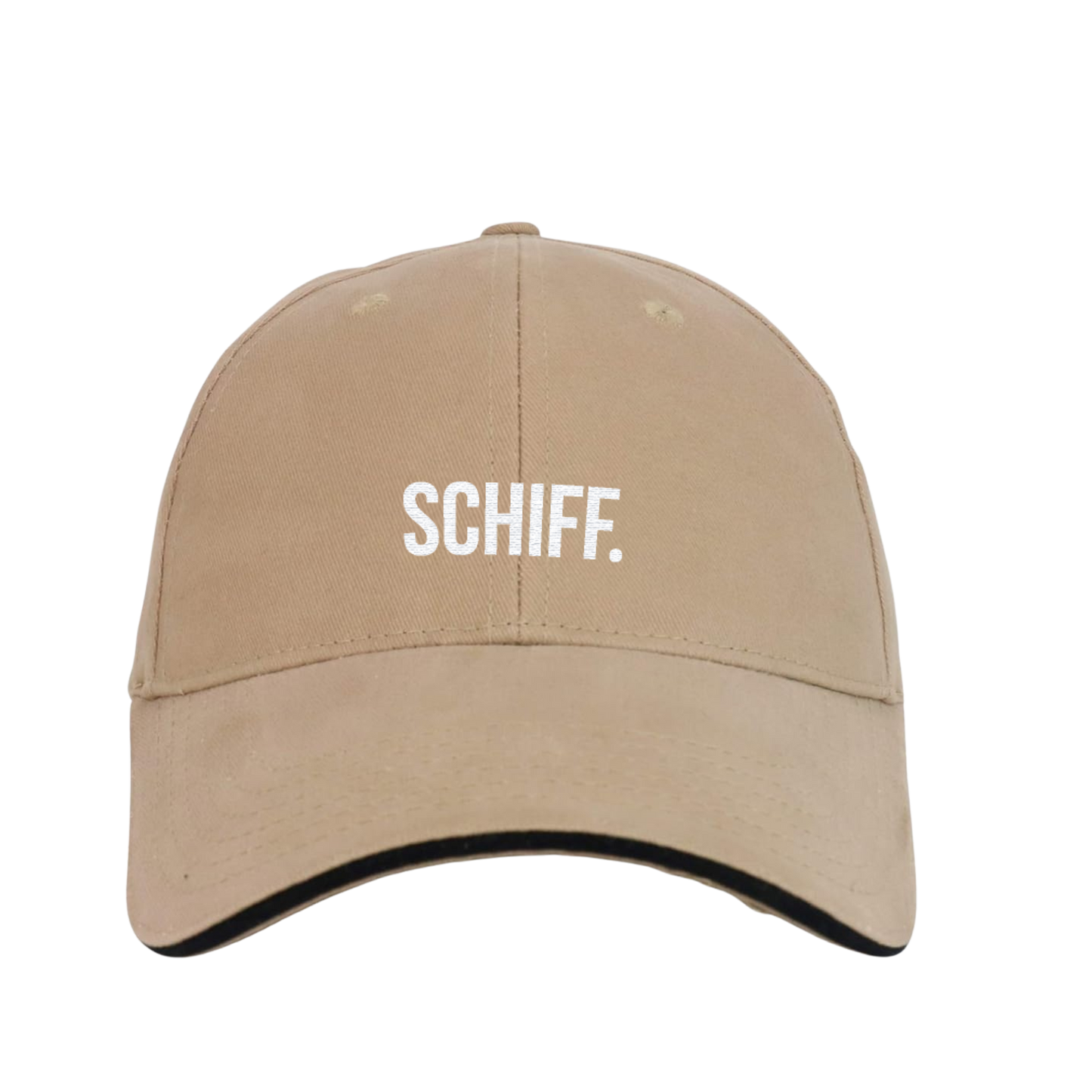 Tan Embroidered Schiff Baseball Cap