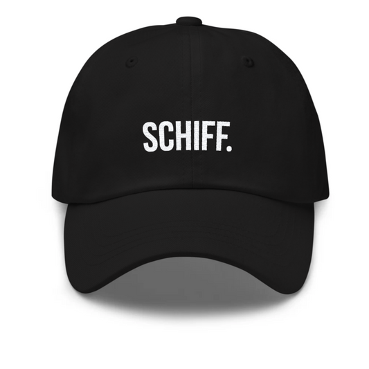 Black Embroidered Schiff Dad Hat