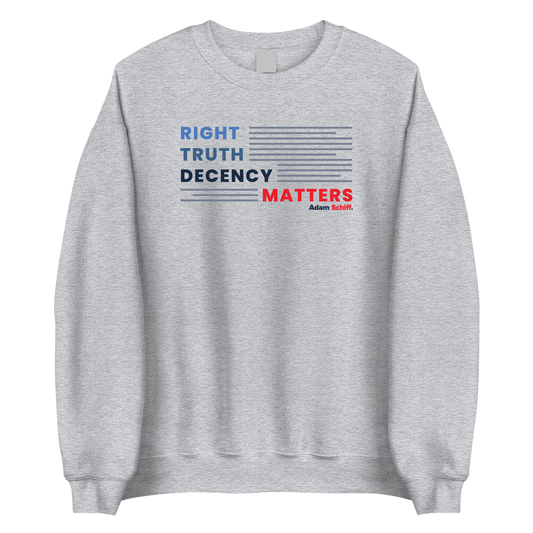Right, Truth, Decency Matters Crewneck Sweatshirt