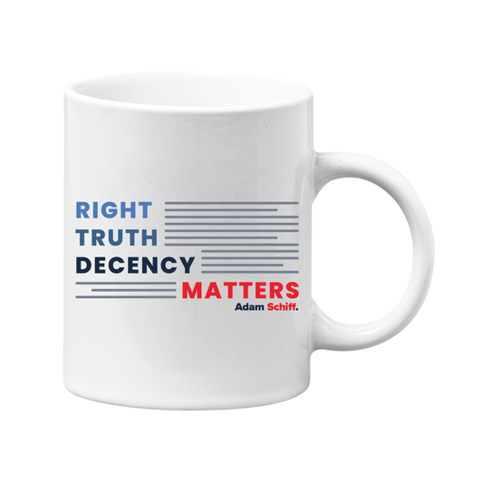 Right, Truth, Decency Matters Mug